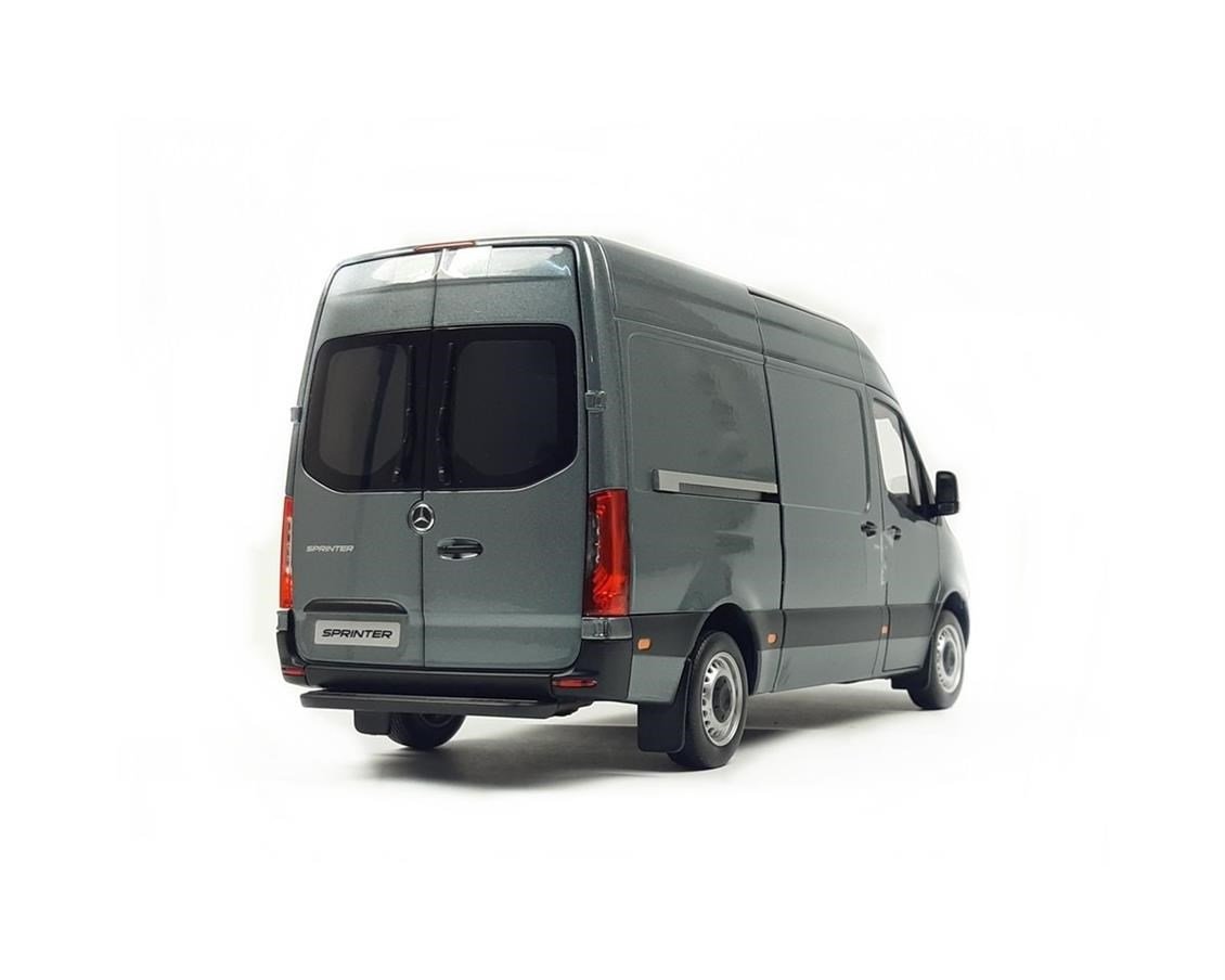 Norev B66004163 1/18 Ölçek, Mercedes Benz Sprinter 2018, Selenite Grey Metallic, Sergilemeye Hazır Metal Araba Modeli