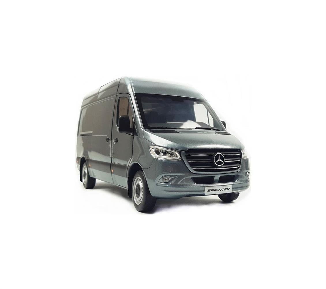 Norev B66004163 1/18 Ölçek, Mercedes Benz Sprinter 2018, Selenite Grey Metallic, Sergilemeye Hazır Metal Araba Modeli