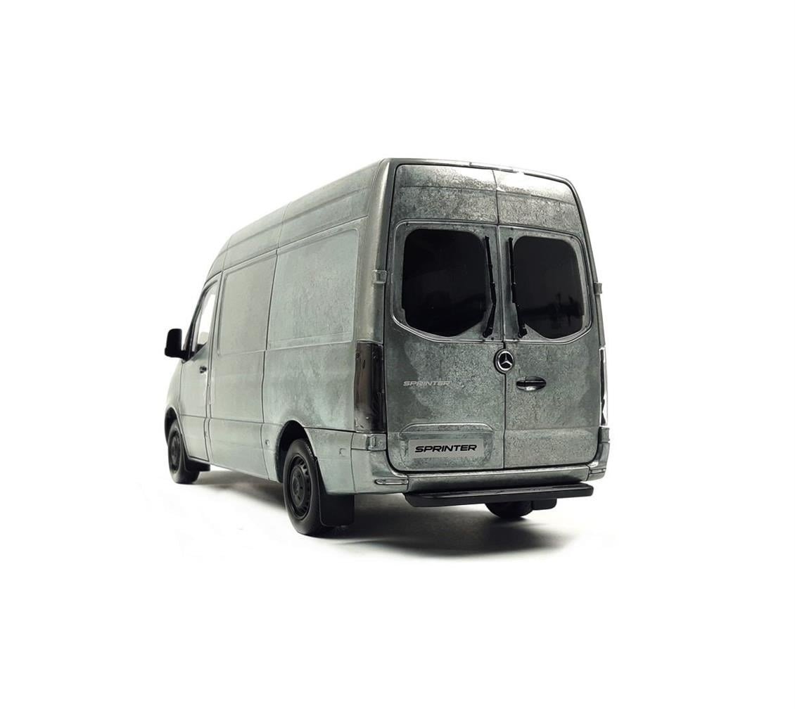 Norev B66006029 1/18 Ölçek, Mercedes Benz Sprinter 2018, Rugged Edition, Grey Silver, Sergilemeye Hazır Metal Araba Modeli