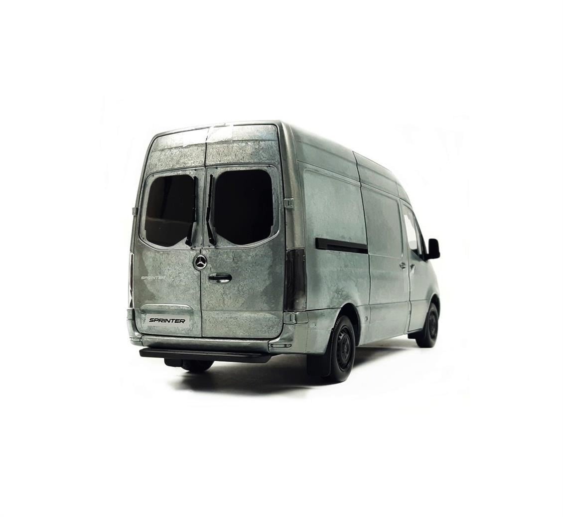 Norev B66006029 1/18 Ölçek, Mercedes Benz Sprinter 2018, Rugged Edition, Grey Silver, Sergilemeye Hazır Metal Araba Modeli