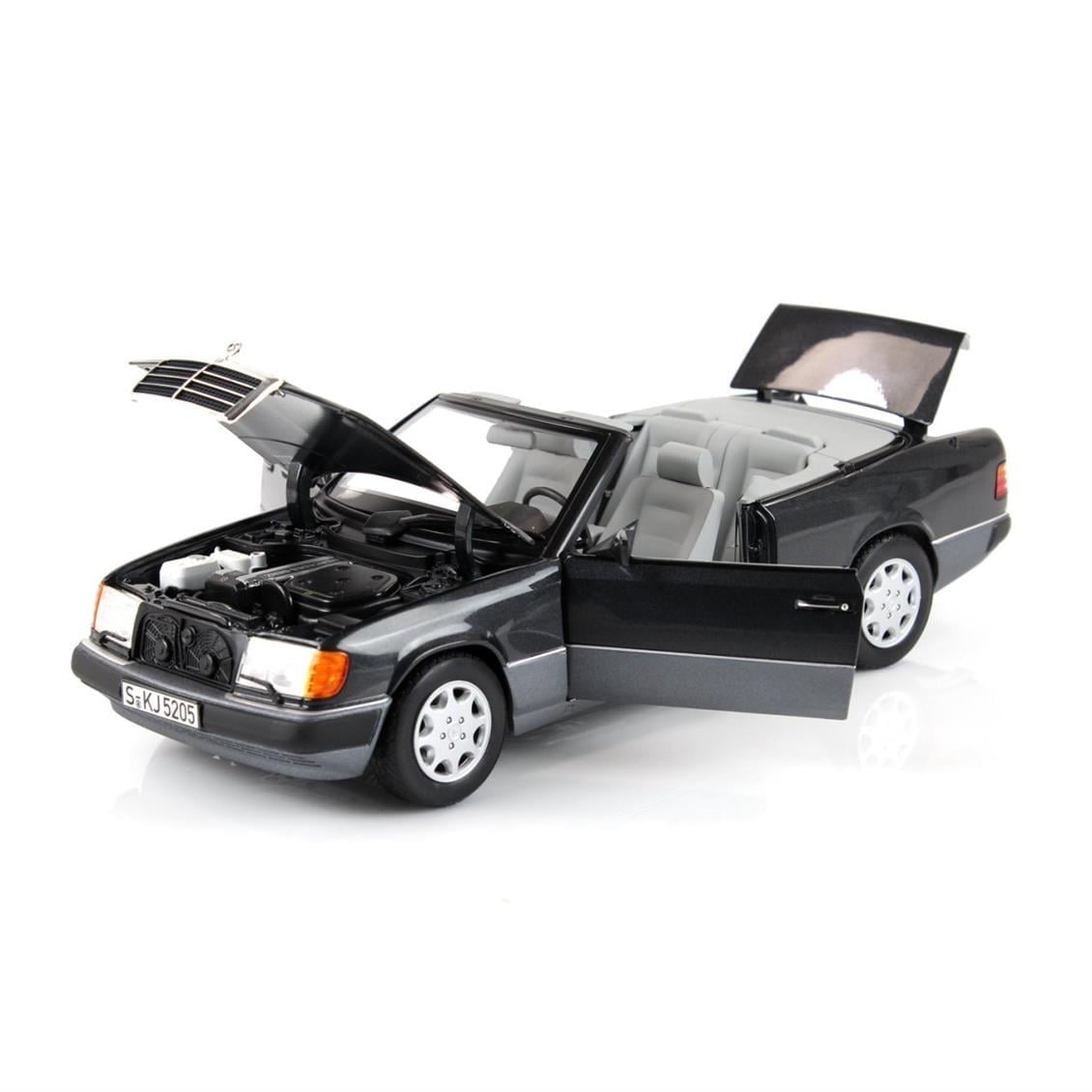 Norev B66040617 1/18 Ölçek, Mercedes Benz 300CE 24 Cabriolet A124 1992, Blue Black Metallic, Sergilemeye Hazır Metal Araba Mode