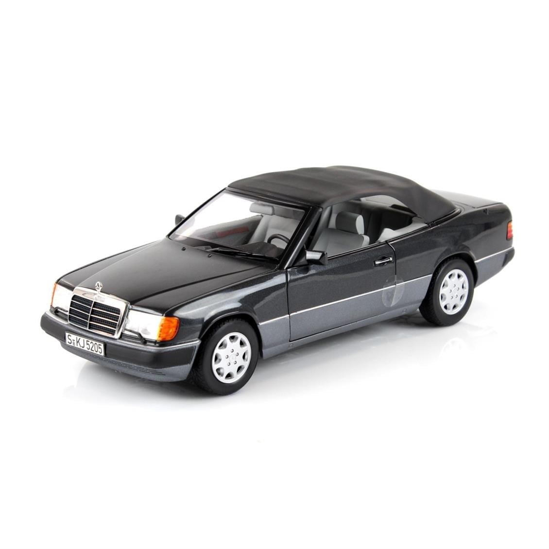 Norev B66040617 1/18 Ölçek, Mercedes Benz 300CE 24 Cabriolet A124 1992, Blue Black Metallic, Sergilemeye Hazır Metal Araba Mode