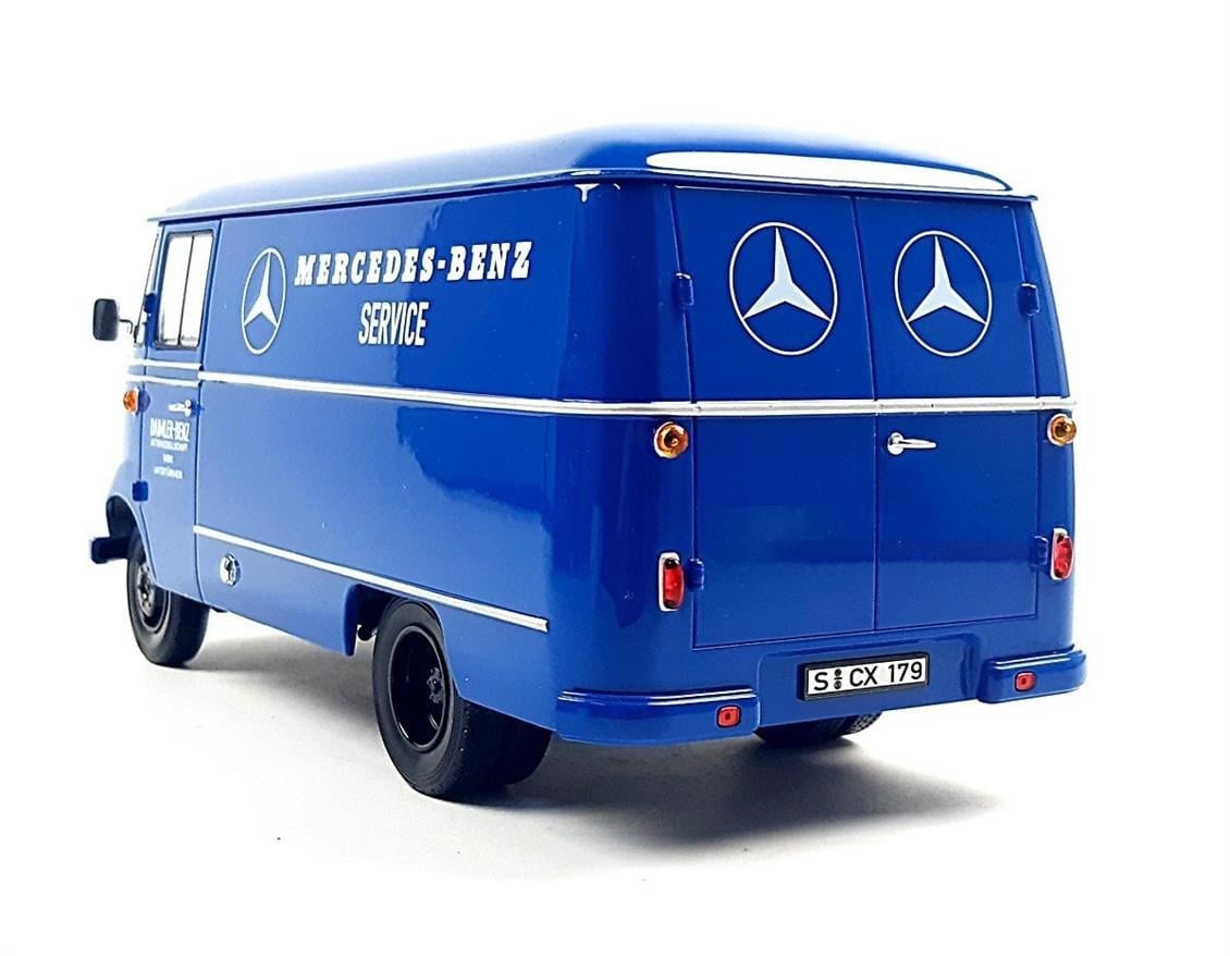 Norev B66040630 1/18 Ölçek, Mercedes Benz L319 Van Service 1961, Blue, Sergilemeye Hazır Metal Araba Modeli