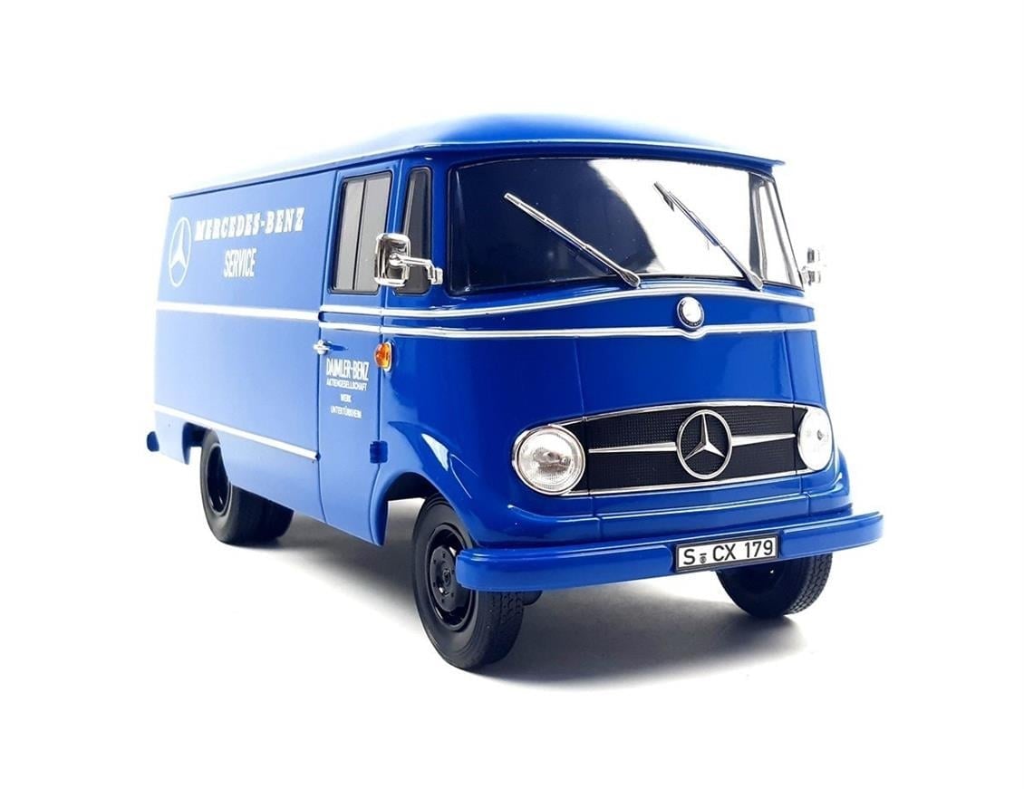 Norev B66040630 1/18 Ölçek, Mercedes Benz L319 Van Service 1961, Blue, Sergilemeye Hazır Metal Araba Modeli