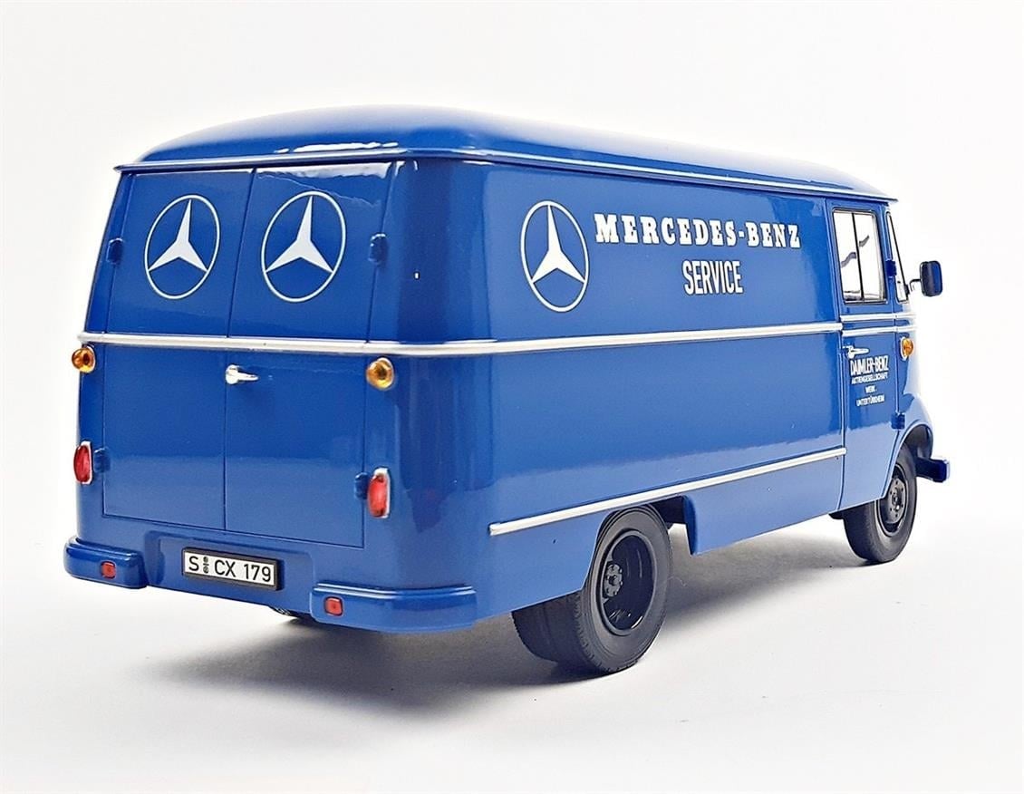Norev B66040630 1/18 Ölçek, Mercedes Benz L319 Van Service 1961, Blue, Sergilemeye Hazır Metal Araba Modeli