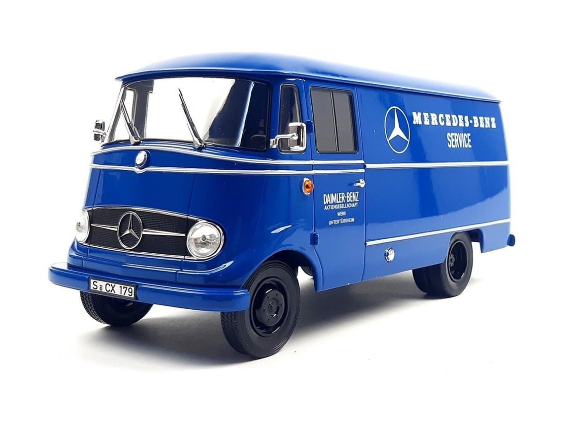 Norev B66040630 1/18 Ölçek, Mercedes Benz L319 Van Service 1961, Blue, Sergilemeye Hazır Metal Araba Modeli