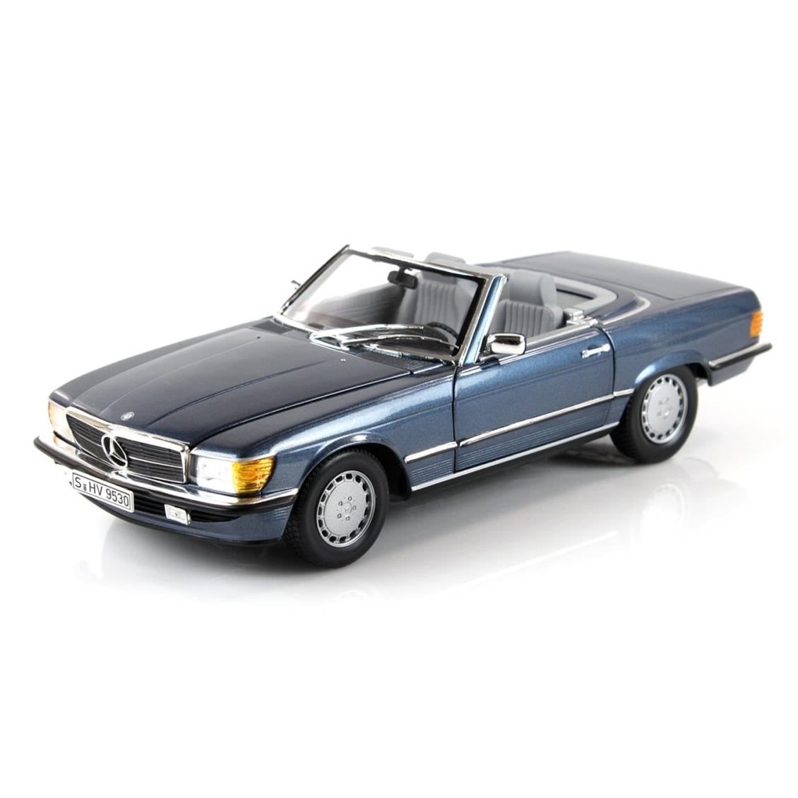 Norev B66040634 1/18 Ölçek, Mercedes Benz 300 SLR 107 1985, Lapis Blue Metallic, Sergilemeye Hazır Metal Araba Modeli