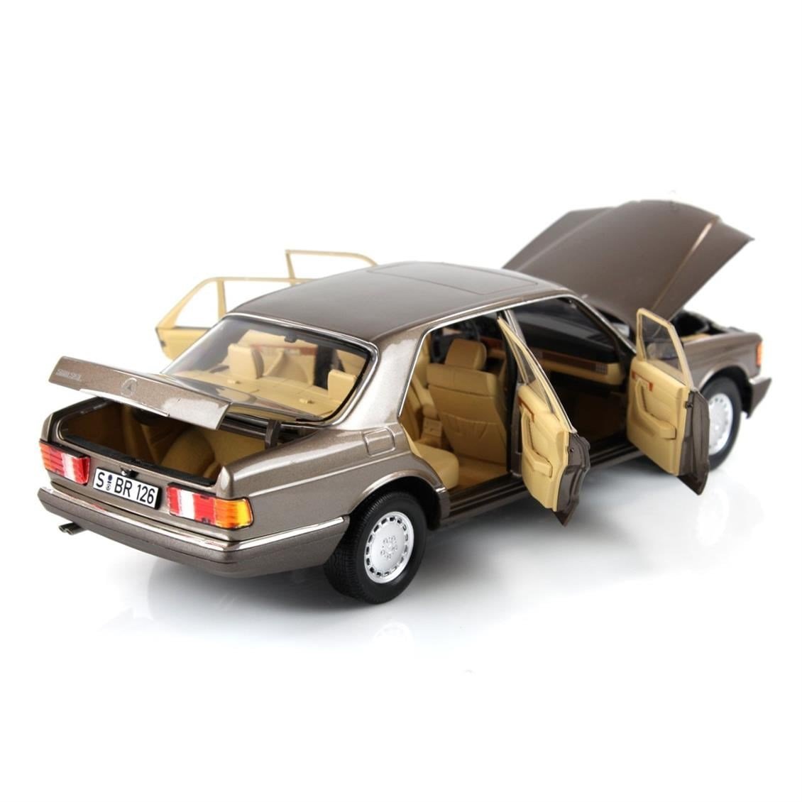Norev B66040646 1/18 Ölçek, Mercedes Benz 560 SEL (W126), İmpala Brown, Sergilemeye Hazır Metal Araba Modeli
