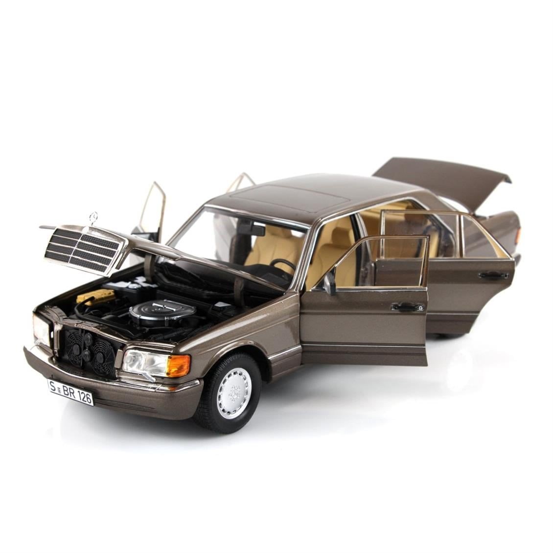 Norev B66040646 1/18 Ölçek, Mercedes Benz 560 SEL (W126), İmpala Brown, Sergilemeye Hazır Metal Araba Modeli