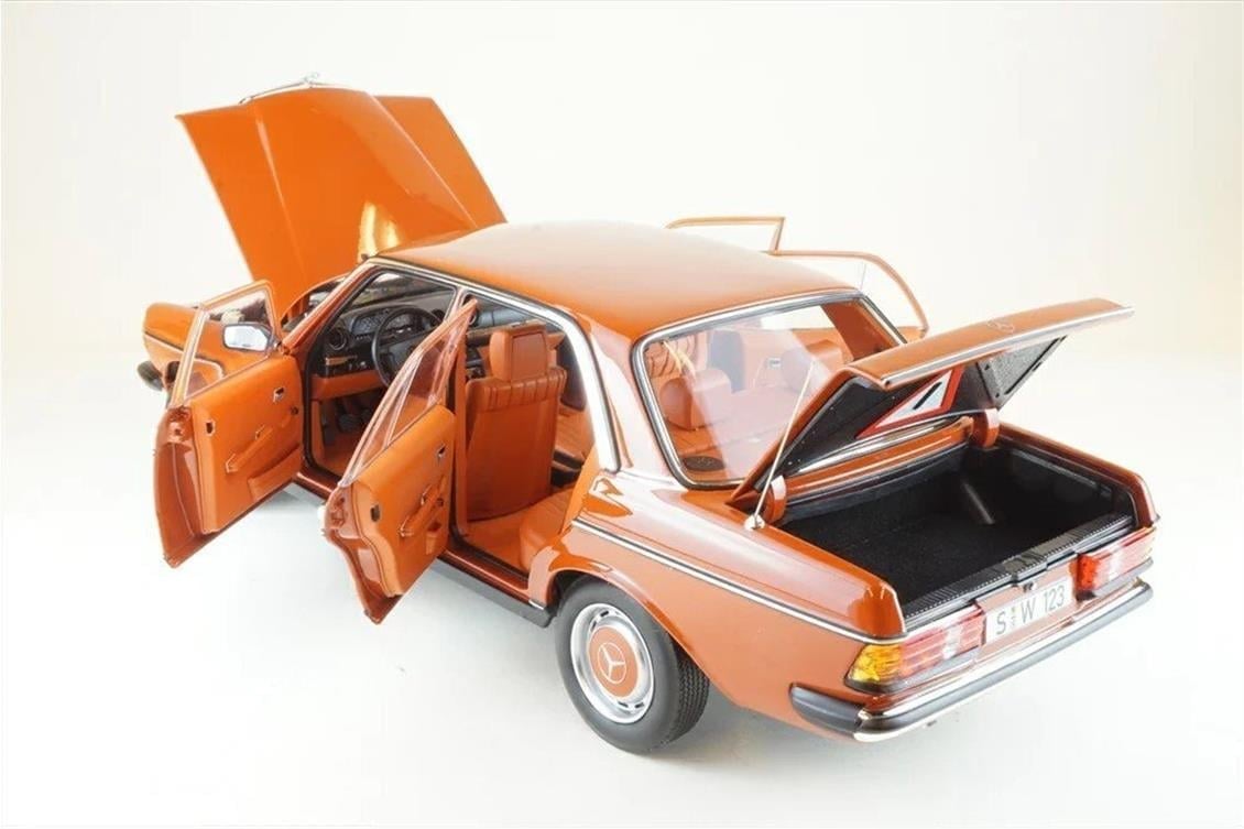 Norev B66040653 1/18 Ölçek, Mercedes Benz 200 (W123) 1980-1985, English Red, Sergilemeye Hazır Metal Araba Modeli