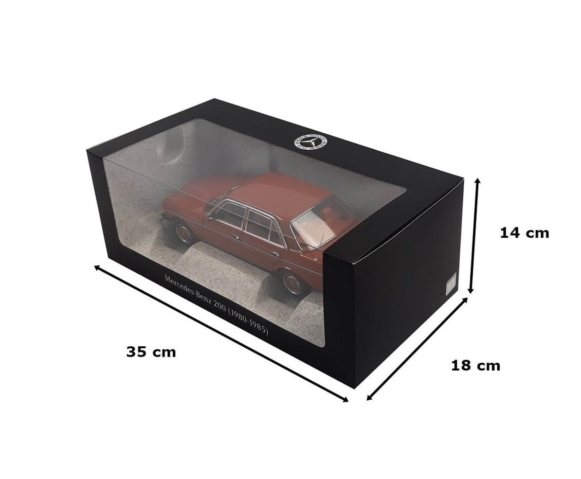 Norev B66040653 1/18 Ölçek, Mercedes Benz 200 (W123) 1980-1985, English Red, Sergilemeye Hazır Metal Araba Modeli