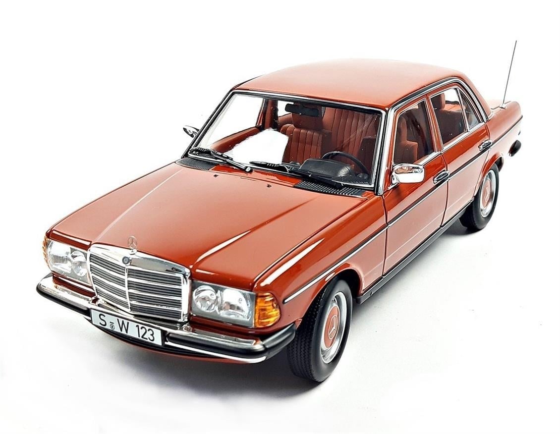 Norev B66040653 1/18 Ölçek, Mercedes Benz 200 (W123) 1980-1985, English Red, Sergilemeye Hazır Metal Araba Modeli