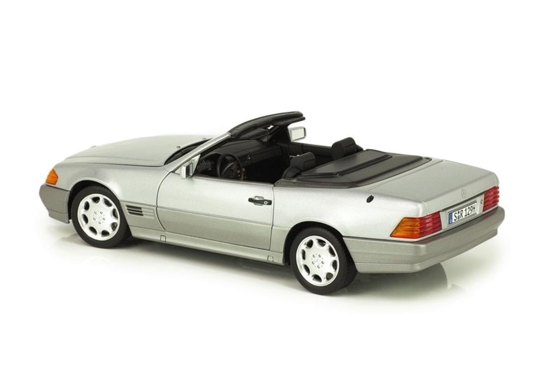 Norev B66040656 1/18 Ölçek, Mercedes Benz 500 SL (R129) Roadster 1989-1995, Brilliant Silver Metallic, Sergilemeye Hazır Metal