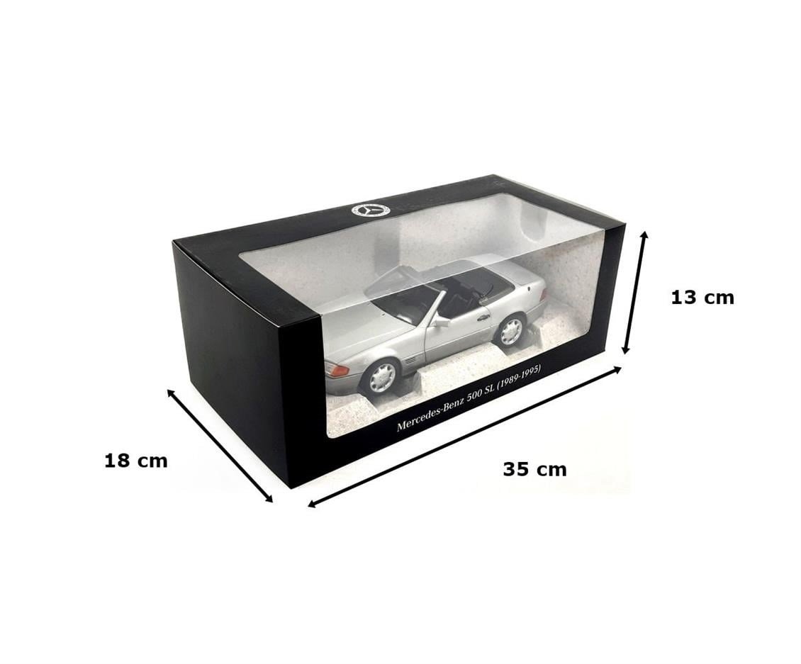 Norev B66040656 1/18 Ölçek, Mercedes Benz 500 SL (R129) Roadster 1989-1995, Brilliant Silver Metallic, Sergilemeye Hazır Metal