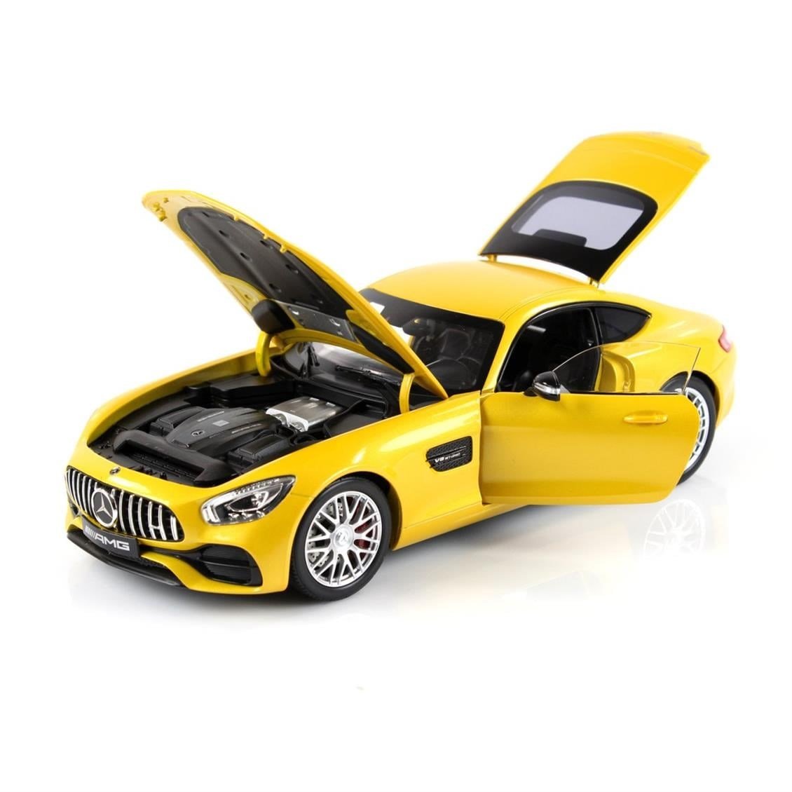 Norev B66960410 1/18 Ölçek, Mercedes Benz AMG GT-S (C190) 2016, Yellow Solarbeam Metallic, Sergilemeye Hazır Metal Araba Modeli