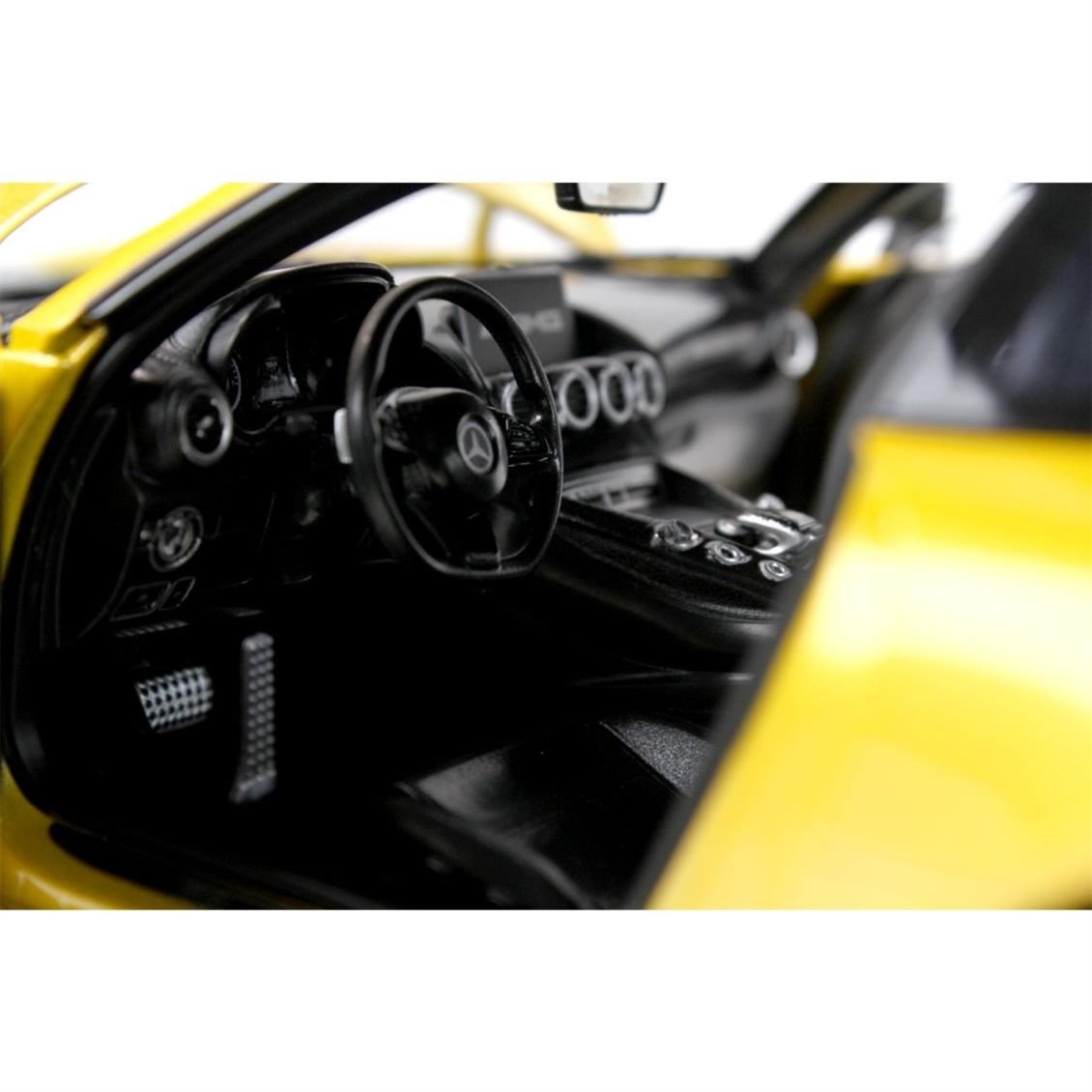 Norev B66960410 1/18 Ölçek, Mercedes Benz AMG GT-S (C190) 2016, Yellow Solarbeam Metallic, Sergilemeye Hazır Metal Araba Modeli