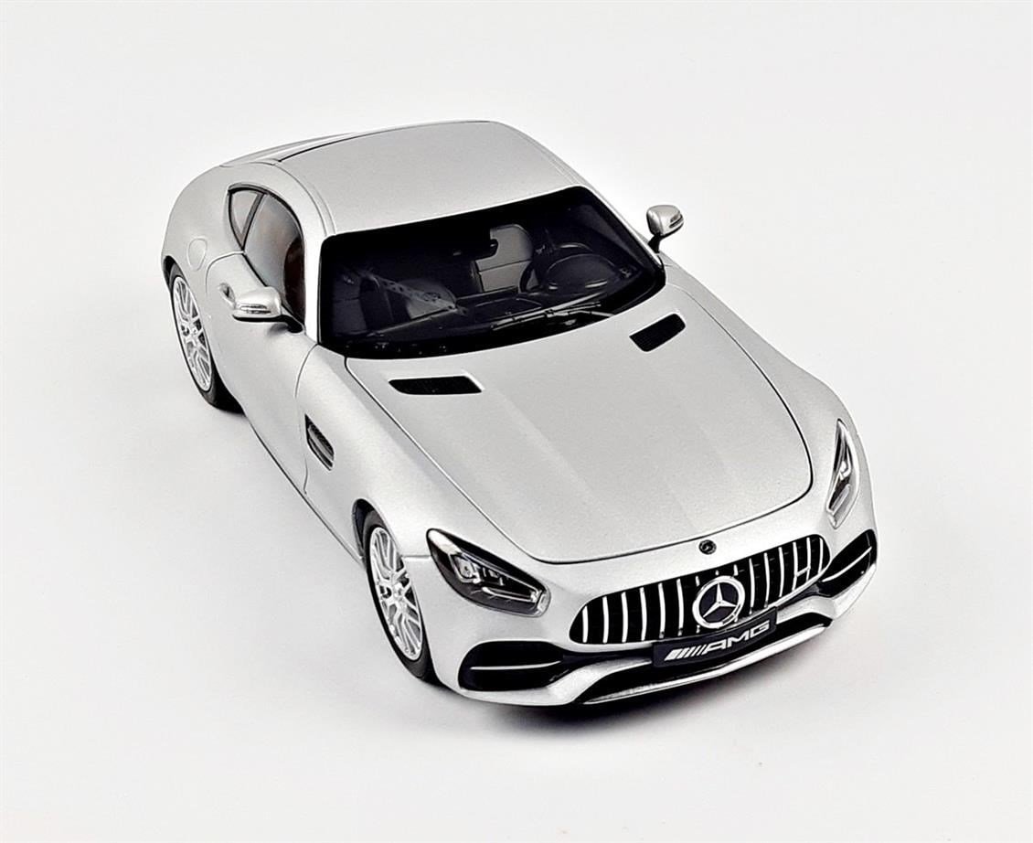 Norev B66960485 1/18 Ölçek, Mercedes Benz GT S AMG V8 Biturbo (C190) 2019, Iridium Silver, Sergilemeye Hazır Metal Araba Modeli