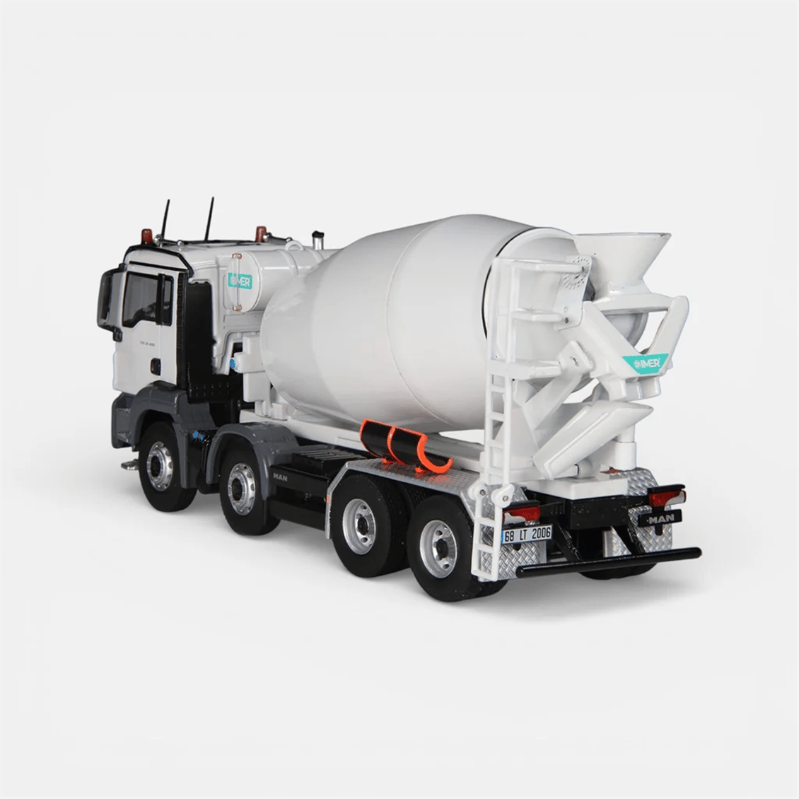 NZG 0965/2 1/50 Ölçek, Man TGS 8x4 Beton Mikseri  (IMER), Sergilemeye Hazır Metal Model
