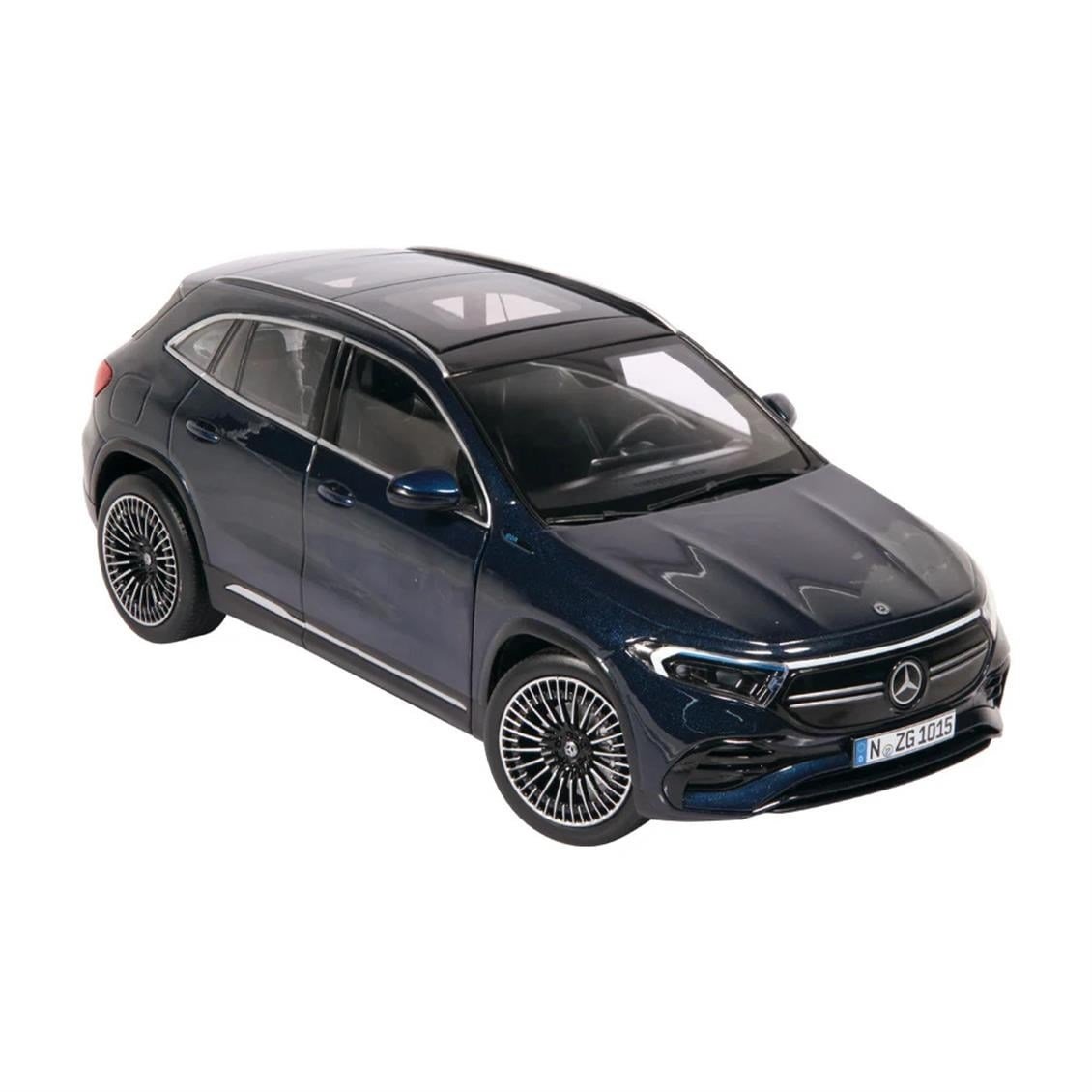 NZG 1015/21 1/18 Ölçek, Mercedes-Benz EQA, Metalik Mavi,Sergilemeye Hazır Metal Araba Modeli