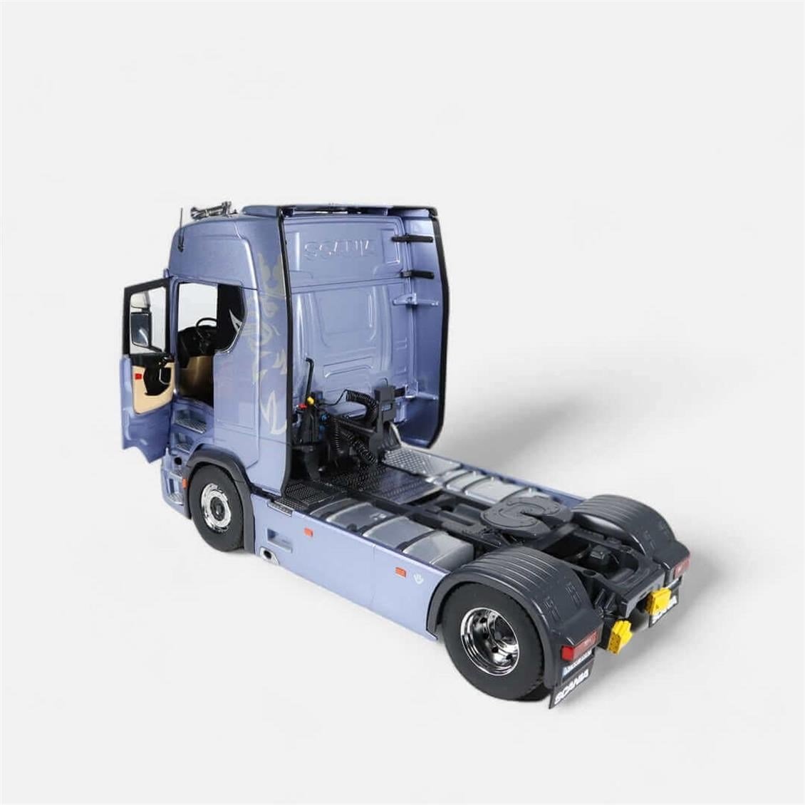 NZG 1019/22 1/18 Ölçek, Scania V8 730S Çekici (Fiction Mavi), Sergilemeye Hazır Metal Model