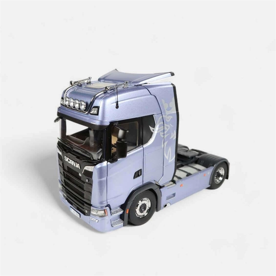NZG 1019/22 1/18 Ölçek, Scania V8 730S Çekici (Fiction Mavi), Sergilemeye Hazır Metal Model