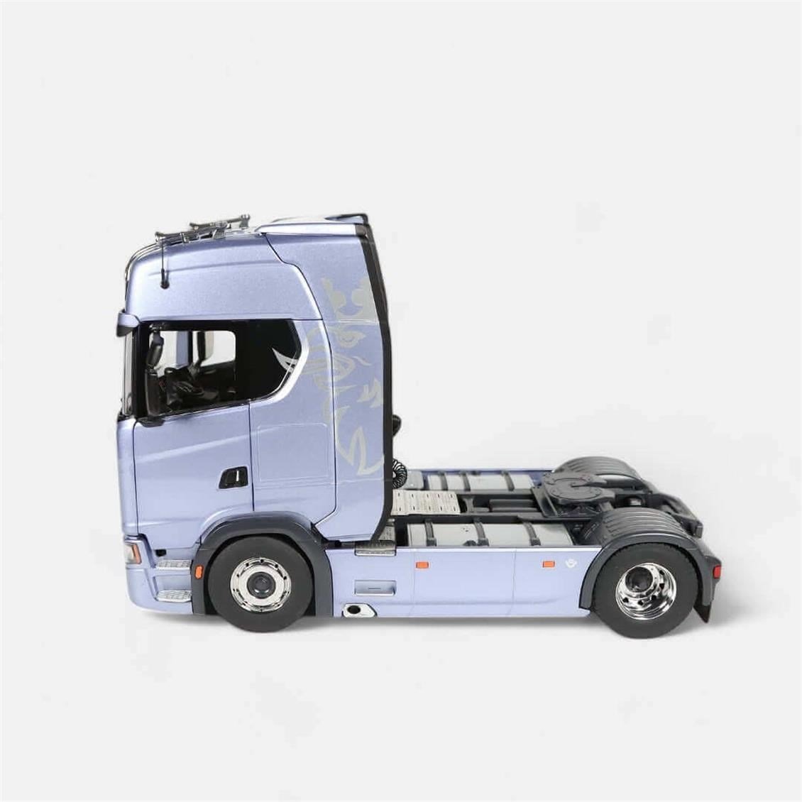 NZG 1019/22 1/18 Ölçek, Scania V8 730S Çekici (Fiction Mavi), Sergilemeye Hazır Metal Model