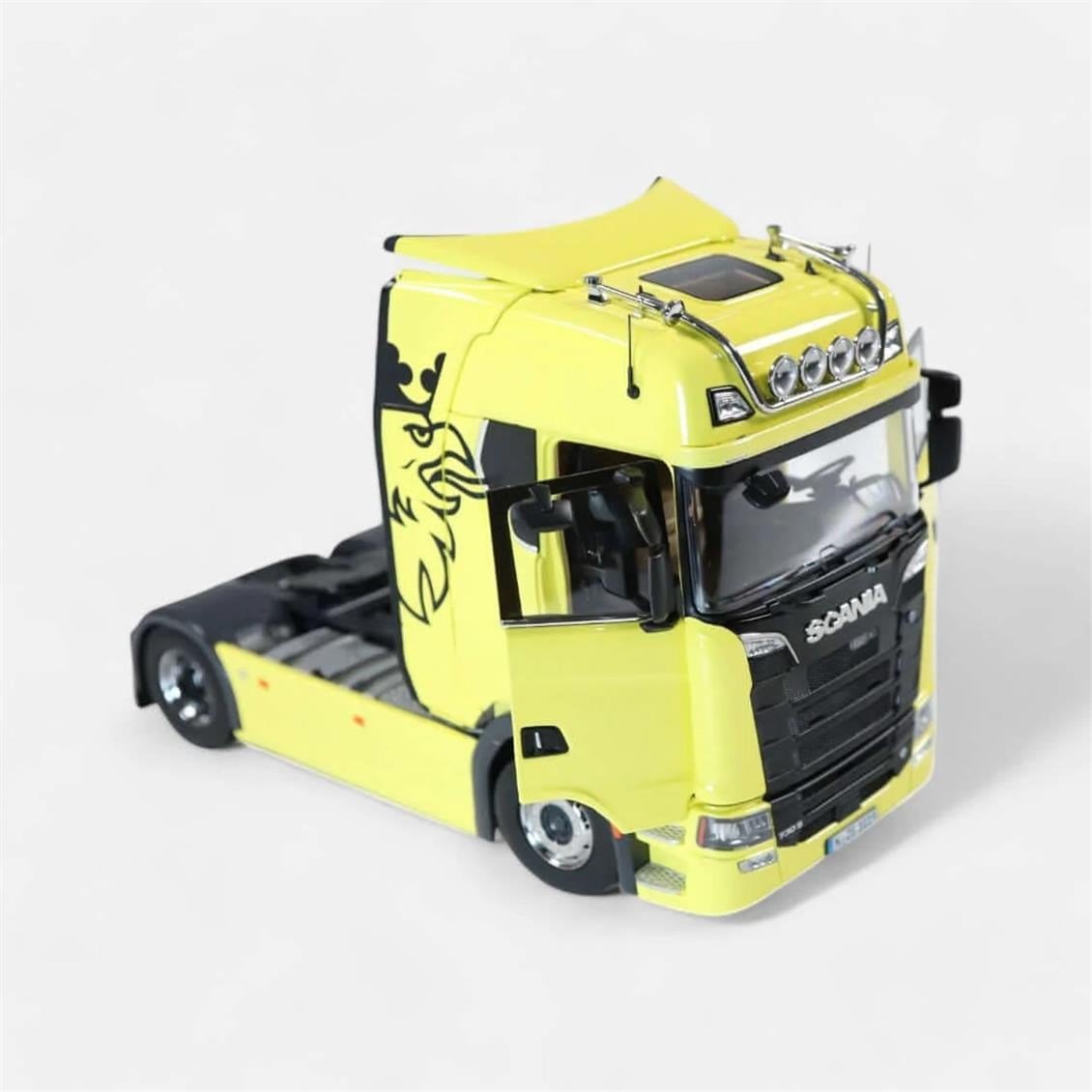 NZG 1019/60 1/18 Ölçek, Scania V8 730S Çekici (Sarı), Sergilemeye Hazır Metal  Model