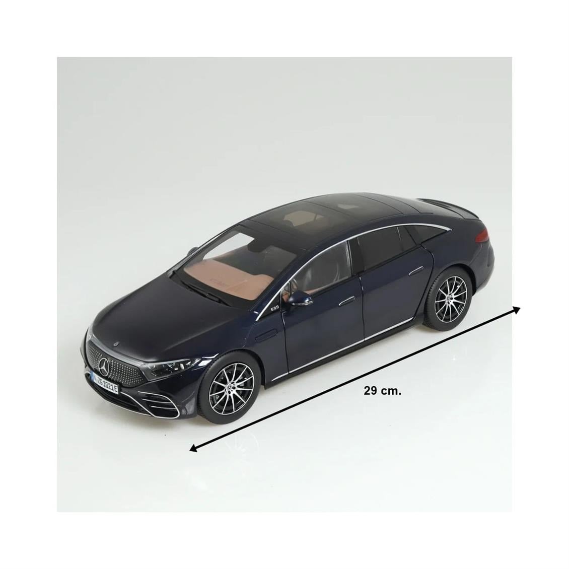 NZG 1020/25 1/18 Ölçek, Mercedes-Benz EQS, Deniz Mavisi, Sergilemeye Hazır Metal Araba Modeli
