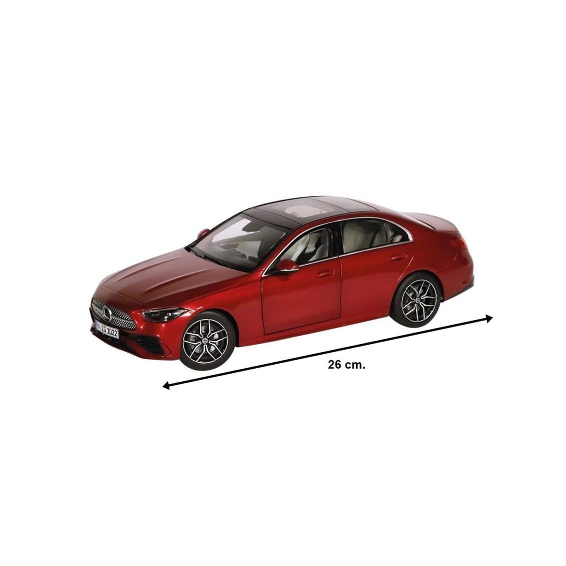 NZG 1022/12 1/18 Ölçek, Mercedes-Benz C-Class, Kırmızı, Sergilemeye Hazır Metal Araba Modeli