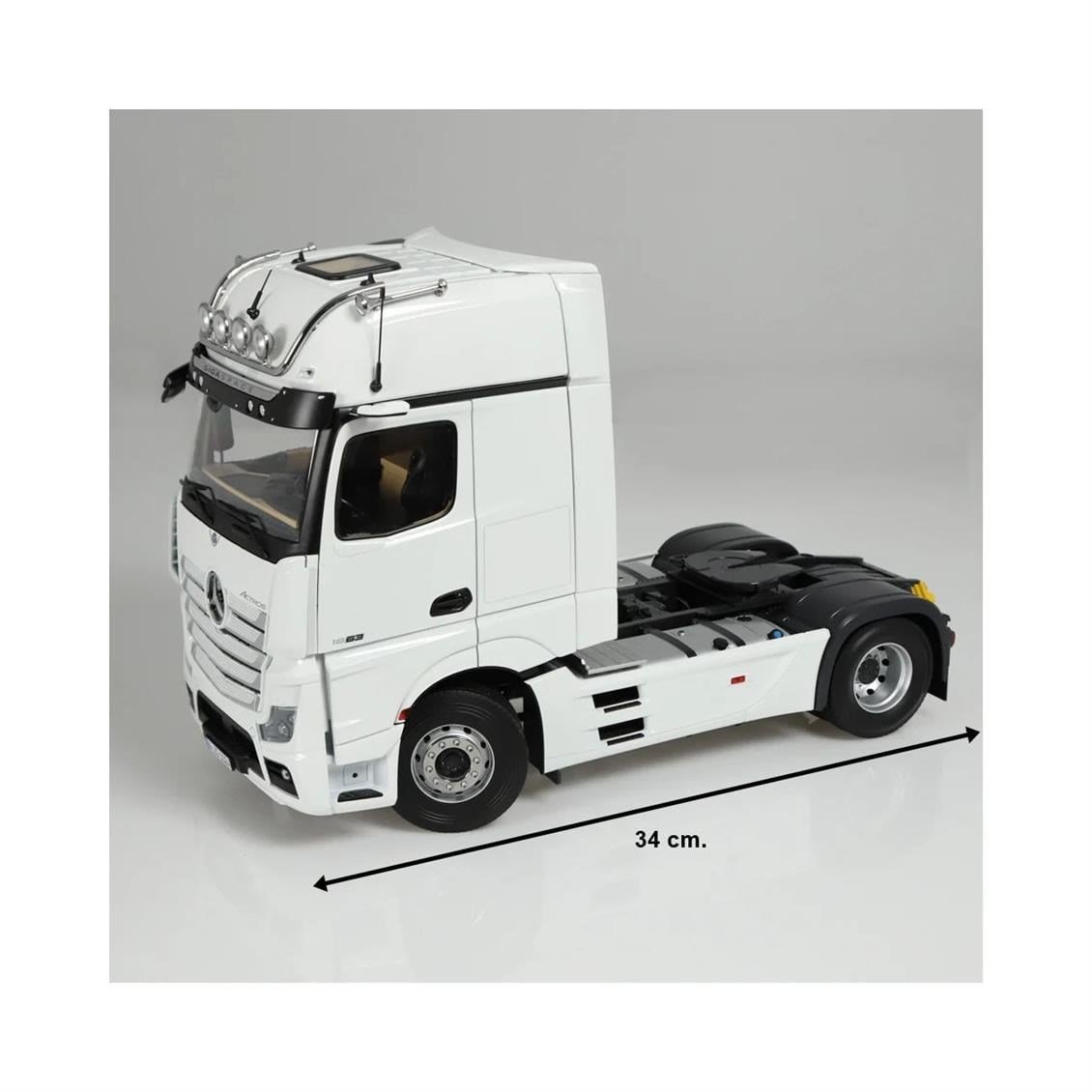 NZG 1024/40 1/18 Ölçek, Mercedes-Benz ACTROS Giga (Cam), Beyaz, Sergilemeye Hazır Metal Model
