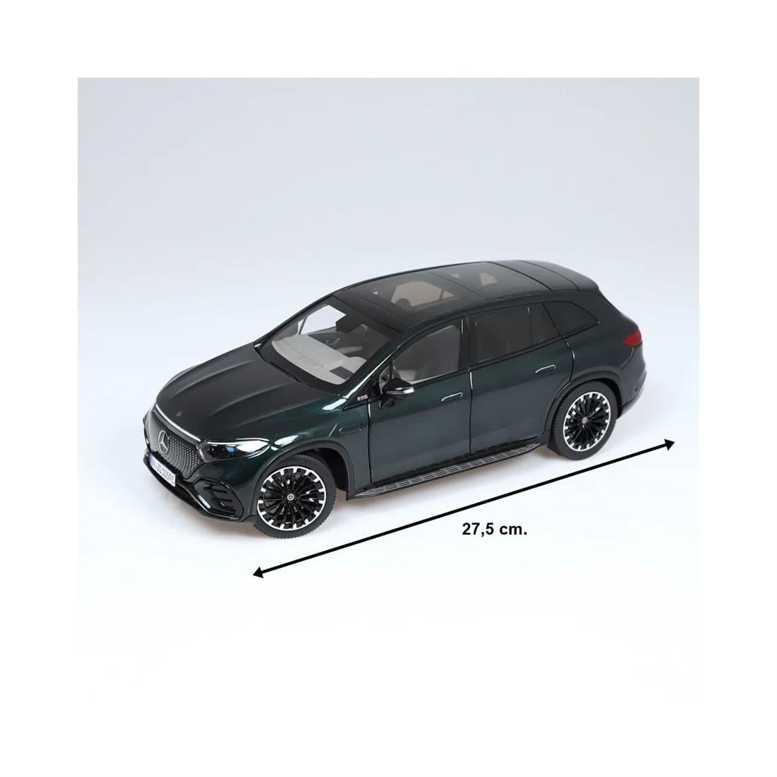 NZG 1059/30 1/18 Ölçek, Mercedes-Benz EQS AMG Line SUV, Yeşil, Sergilemeye Hazır Metal Araba Modeli