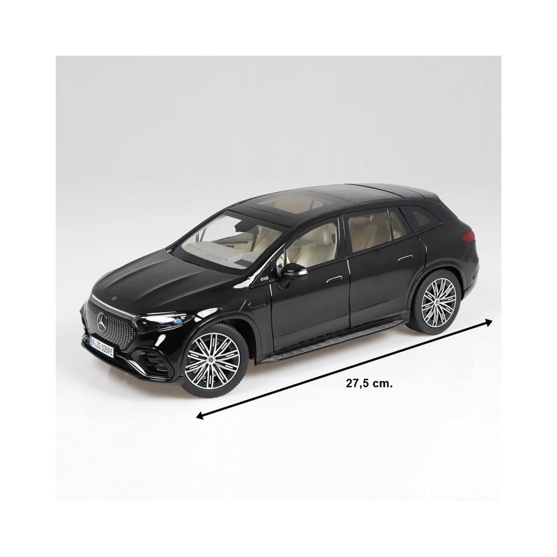 NZG 1059/50 1/18 Ölçek, Mercedes-Benz EQS AMG Line SUV, Siyah, Sergilemeye Hazır Metal Araba Modeli