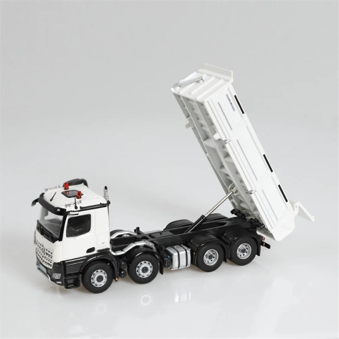NZG 1066/40 1/50 Ölçek, Mercedes-Benz Arocs 8x4 Damperli Kamyon, Beyaz, Sergilemeye Hazır Metal Model