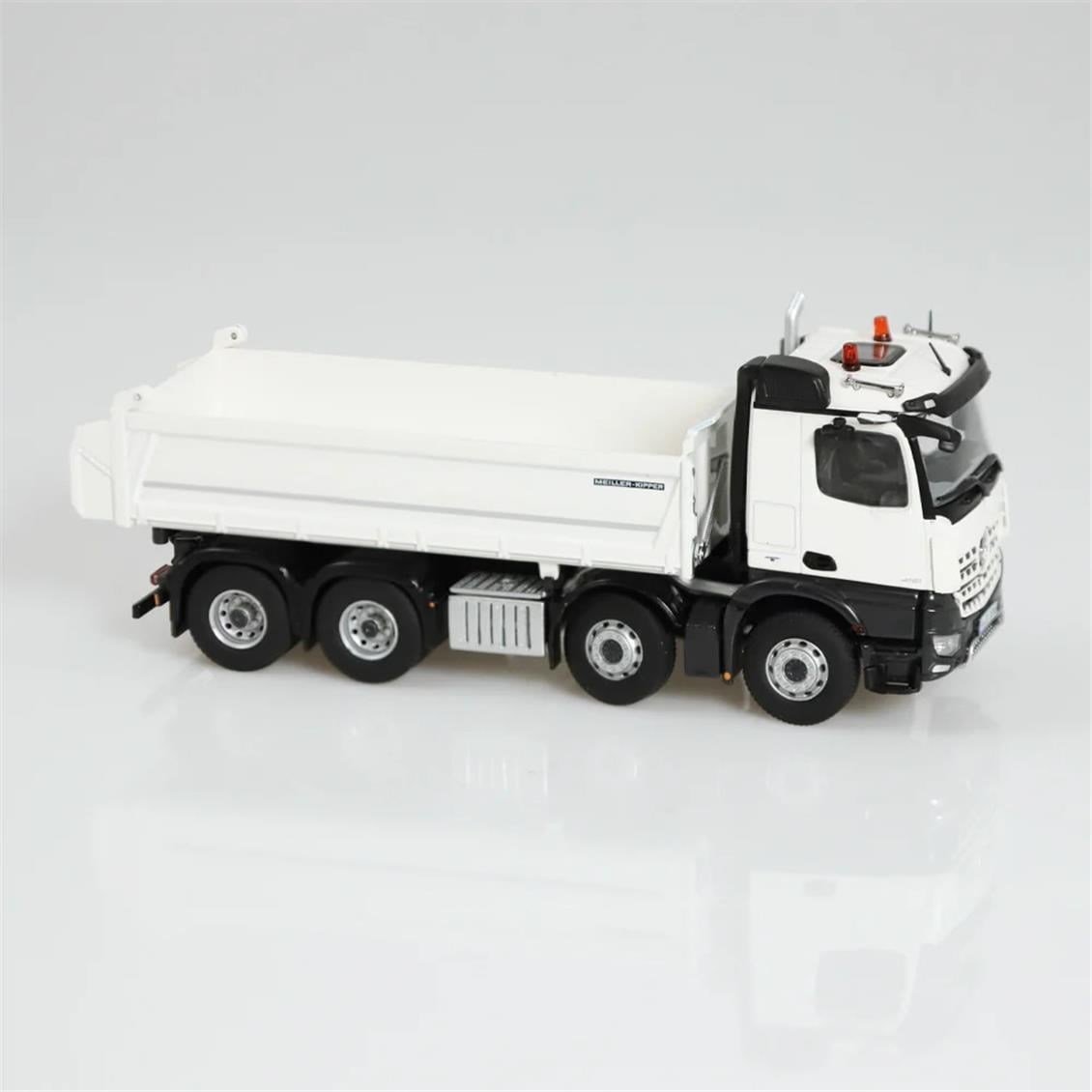 NZG 1066/40 1/50 Ölçek, Mercedes-Benz Arocs 8x4 Damperli Kamyon, Beyaz, Sergilemeye Hazır Metal Model