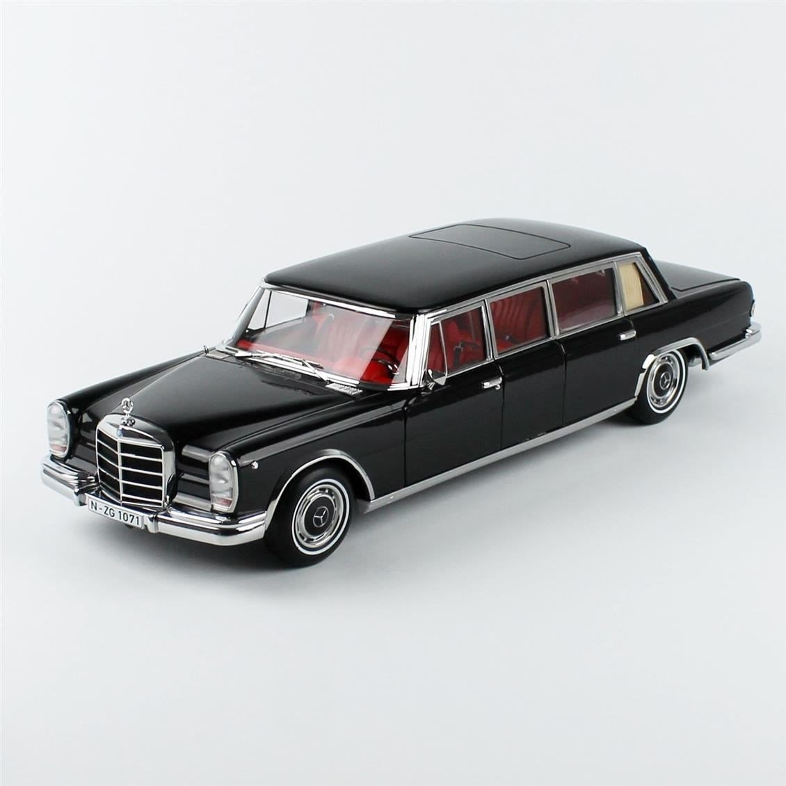 NZG 10710050 1/18 Ölçek, Mercedes-Benz 600 Pullman, Siyah, Sergilemeye Hazır Metal Model