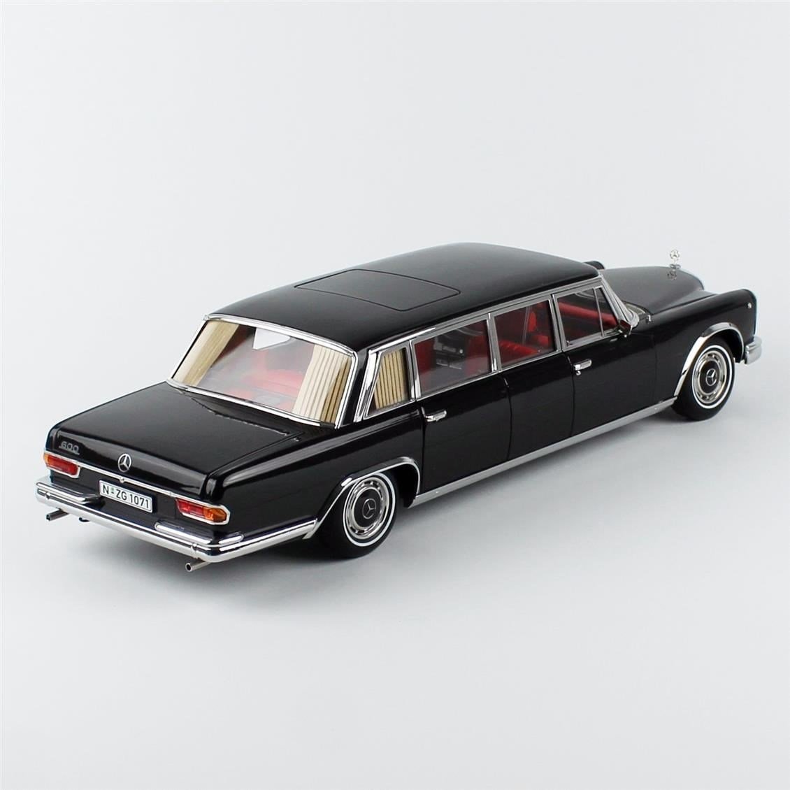 NZG 10710050 1/18 Ölçek, Mercedes-Benz 600 Pullman, Siyah, Sergilemeye Hazır Metal Model