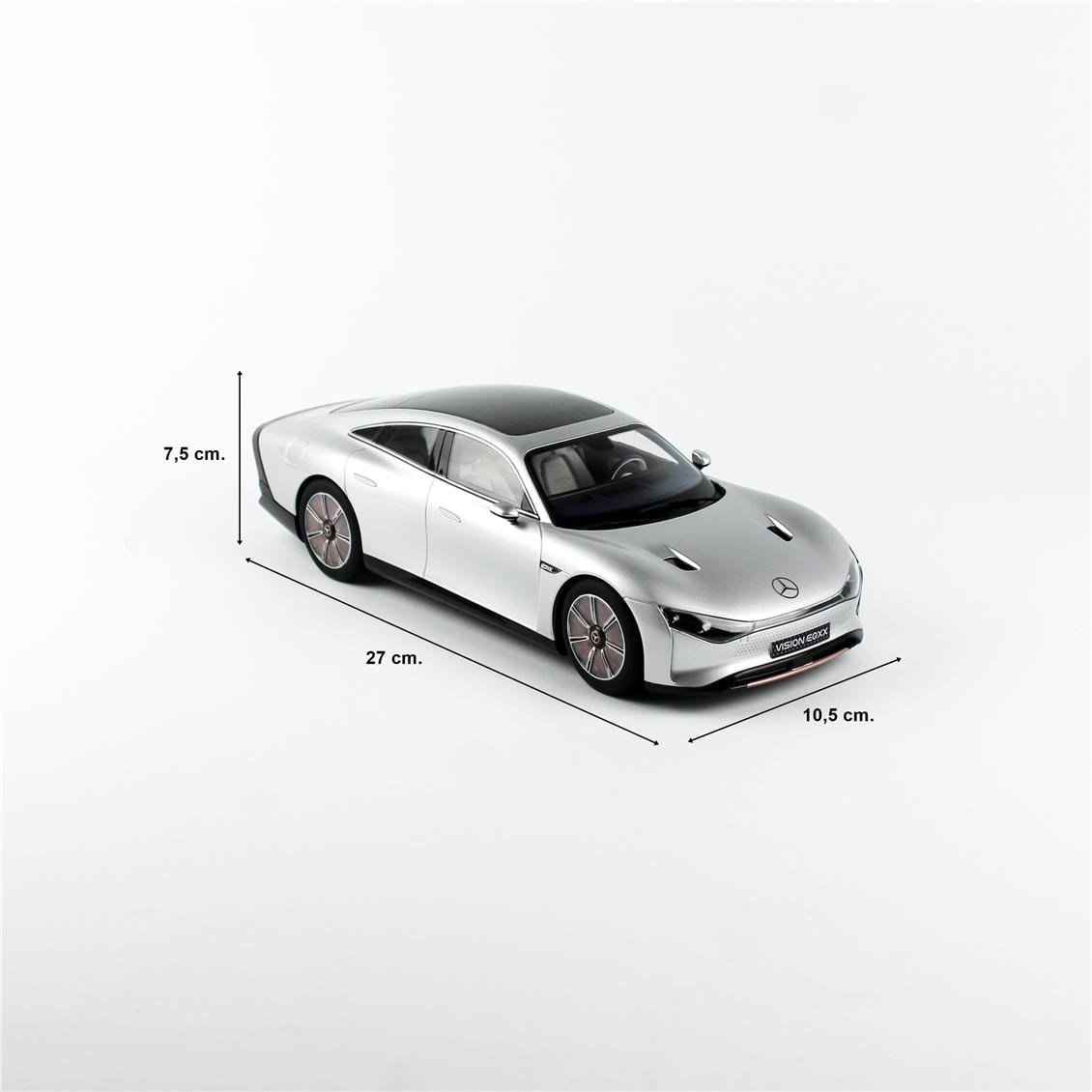NZG 1073/55 1/18 Ölçek, Mercedes-Benz Vision EQXX alüminyum Gümüş, Sergilemeye Hazır Metal Model