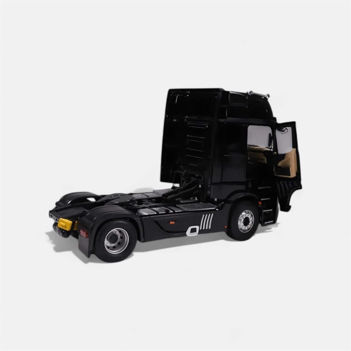 NZG 1094/51 1/18 Ölçek, Mercedes-Benz Actros Çekici (Desenli Siyah), Sergilemeye Hazır Metal Çekici Modeli