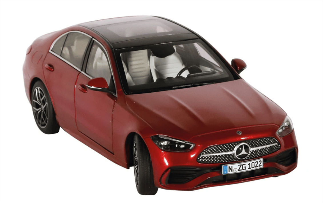 NZG 1102/11 1/18 Ölçek, Mercedes-Benz C-Class W206 Araba, Kırmızı Metalik, Sergilemeye Hazır Metal Model