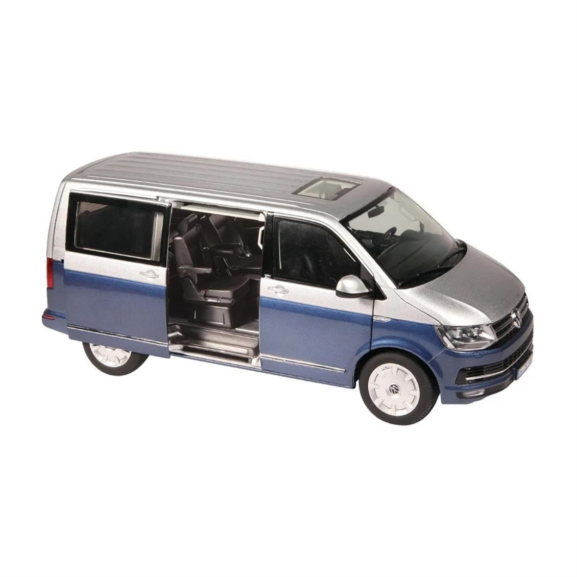 NZG 954.1/20 1/18 Ölçek, VW T 6.1 Multivan, Mavi/Gümüş,Sergilemeye Hazır Metal Minibüs Modeli