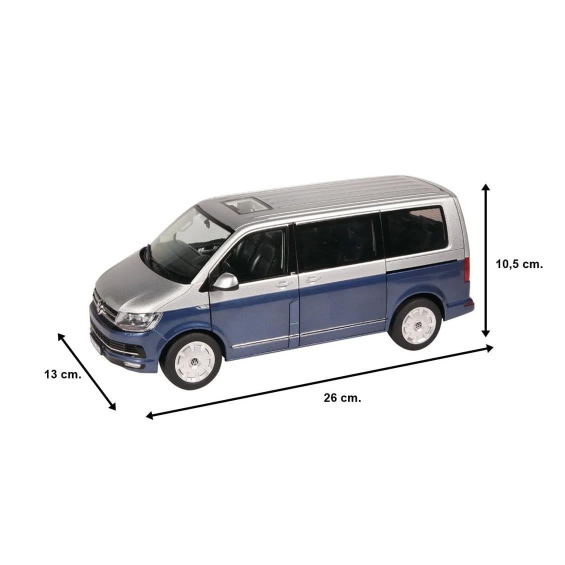 NZG 954.1/20 1/18 Ölçek, VW T 6.1 Multivan, Mavi/Gümüş,Sergilemeye Hazır Metal Minibüs Modeli