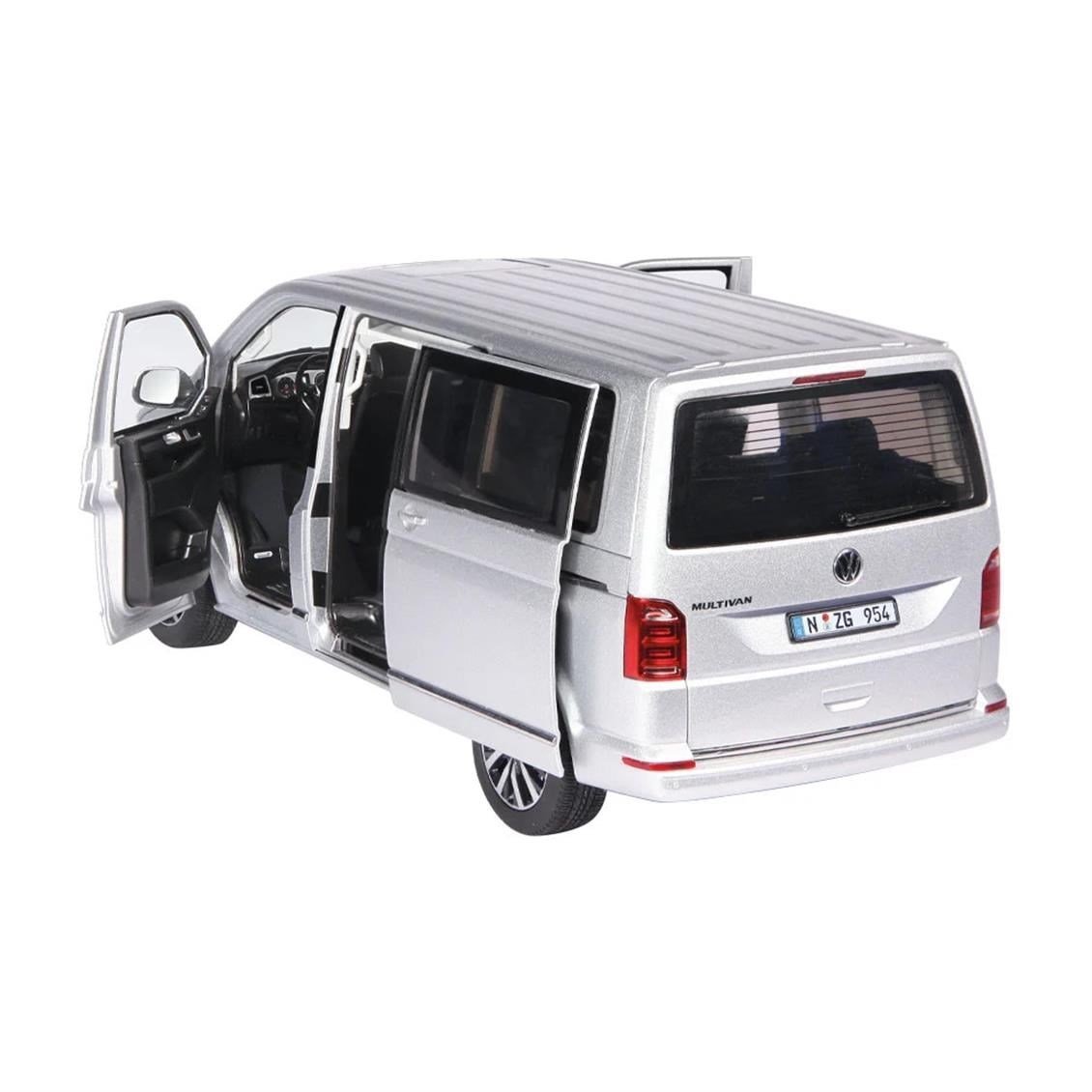 NZG 954/55 1/18 Ölçek, VW T 6.1 Multivan, Gümüş, Sergilemeye Hazır Metal Minibüs Modeli