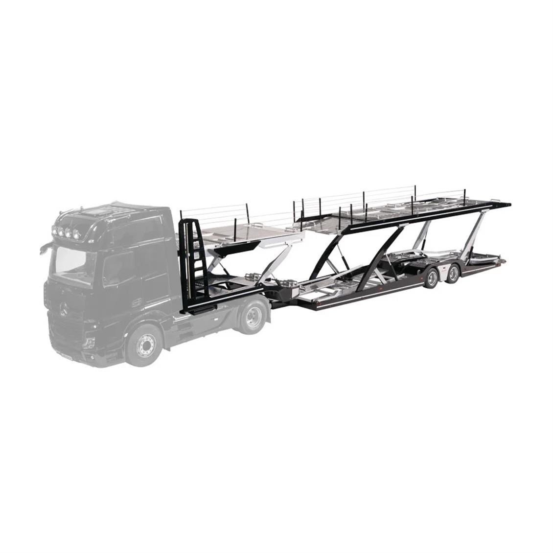 NZG 971 1/18 Ölçek, LOHR 6 lı Araç Taşıma Dorsesi, Siyah, Sergilemeye Hazır Metal Model