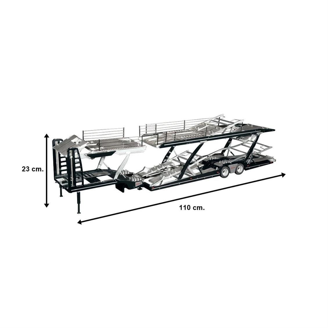 NZG 971 1/18 Ölçek, LOHR 6 lı Araç Taşıma Dorsesi, Siyah, Sergilemeye Hazır Metal Model