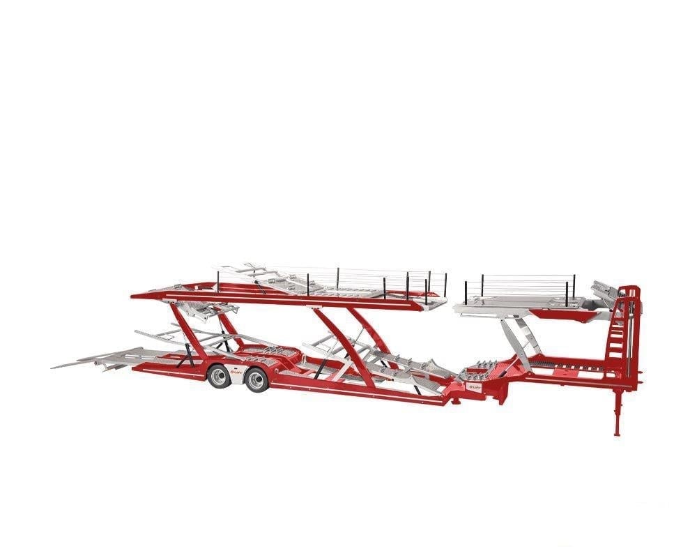 NZG 971/10 1/18 Ölçek, LOHR 6 lı Araç Taşıma Dorsesi, Kırmızı, Sergilemeye Hazır Metal Model