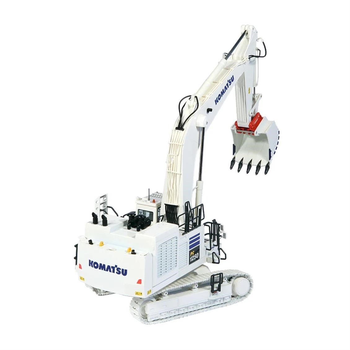 NZG 999.2/01 1/50 Ölçek, KOMATSU PC1250 Ekscavatör, (Beyaz) Sergilemeye Hazır Metal Model