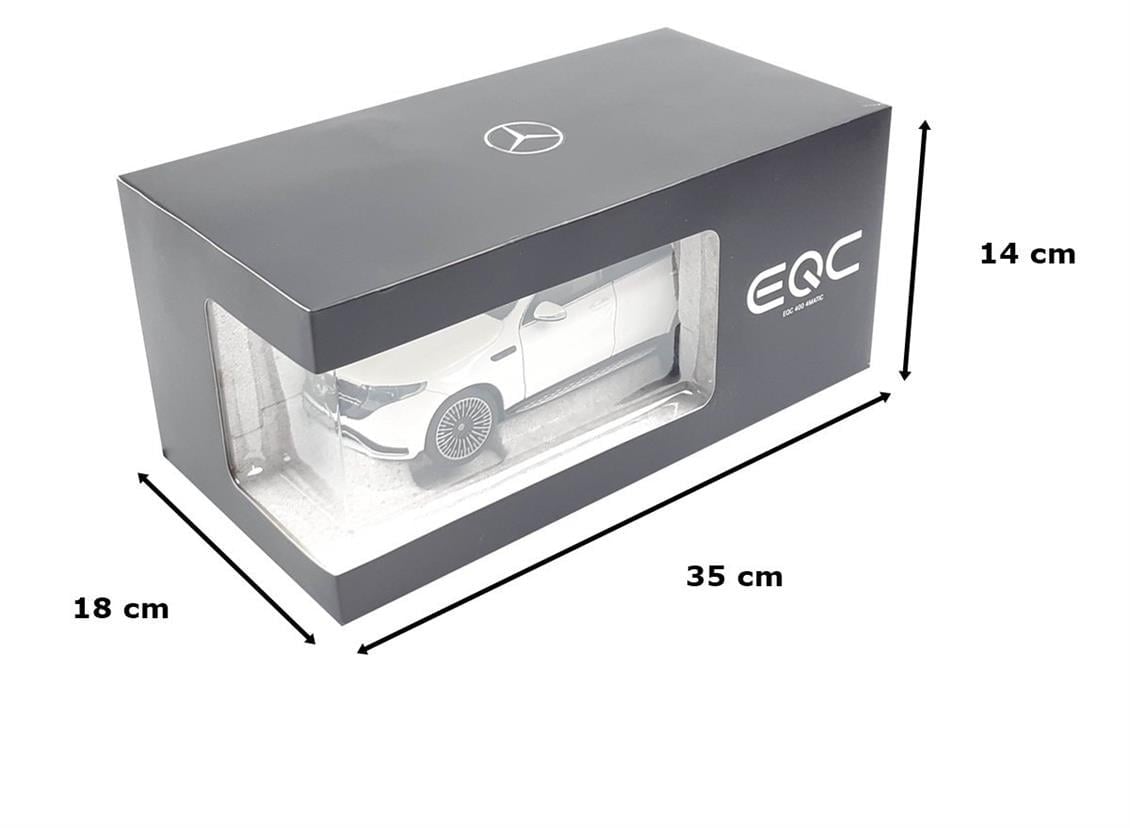 NZG B66963756 1/18 Ölçek, Mercedes Benz (N293) EQC 4Matic 2019, Diamond White, Sergilemeye Hazır Metal Araba Modeli