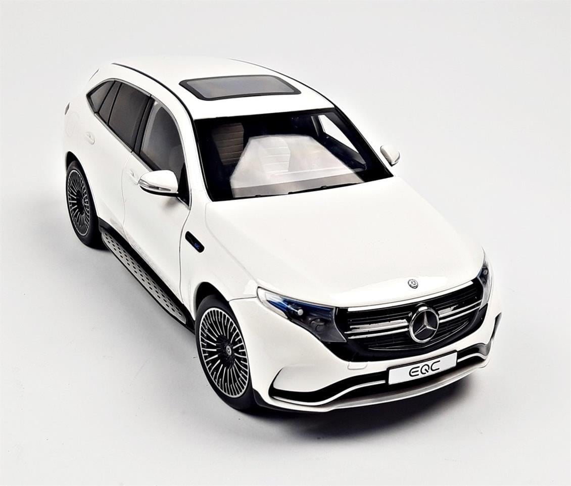 NZG B66963756 1/18 Ölçek, Mercedes Benz (N293) EQC 4Matic 2019, Diamond White, Sergilemeye Hazır Metal Araba Modeli