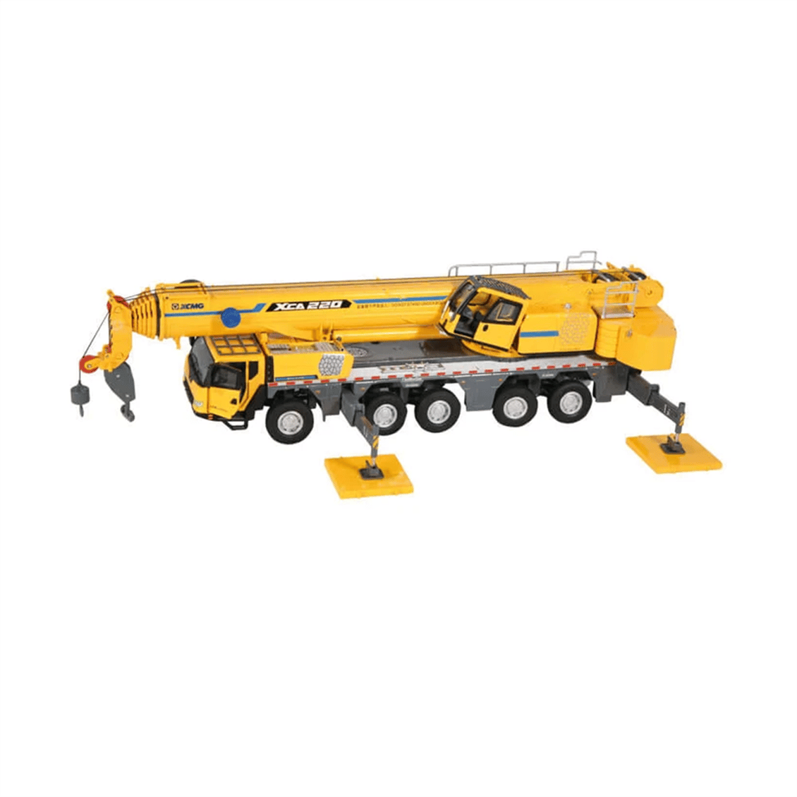 NZG VAKF0008 1/50 Ölçek, XCMG XCA220 5 Akslı Mobil Vinç, Sarı, Sergilemeye Hazır Metal Model