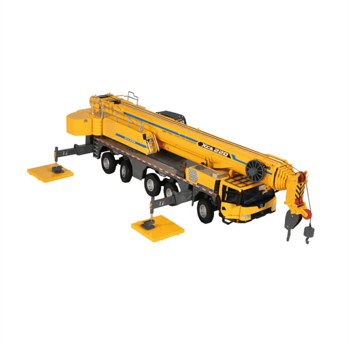 NZG VAKF0008 1/50 Ölçek, XCMG XCA220 5 Akslı Mobil Vinç, Sarı, Sergilemeye Hazır Metal Model